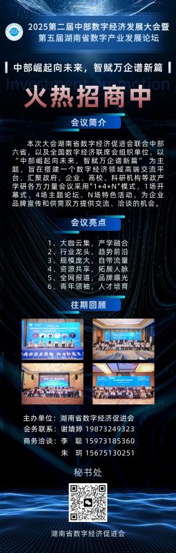抢占先机，2025第二届中部数字经济发展大会暨第五届湖南省数字产业发展论坛火热招商中…