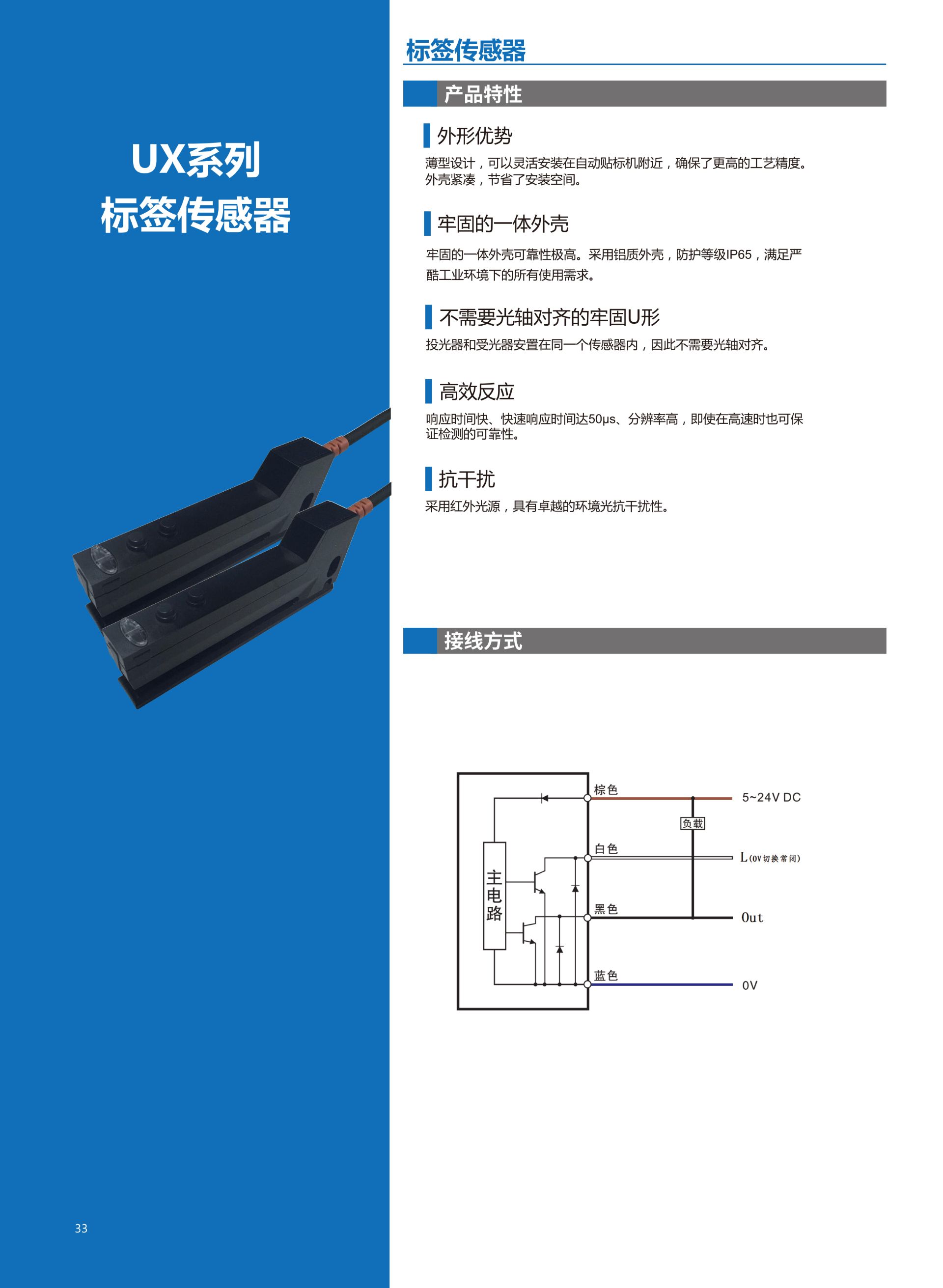 标签槽型传感器UX系列